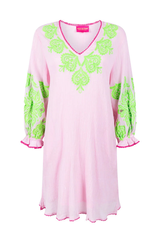Rosa Green Printed Dress S26-308