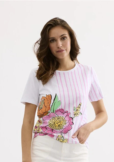 Leo Pink Stripe Flower 044