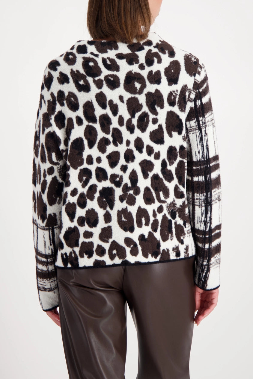 MIXED PRINT SWEATER - BLACK PATTERN 496