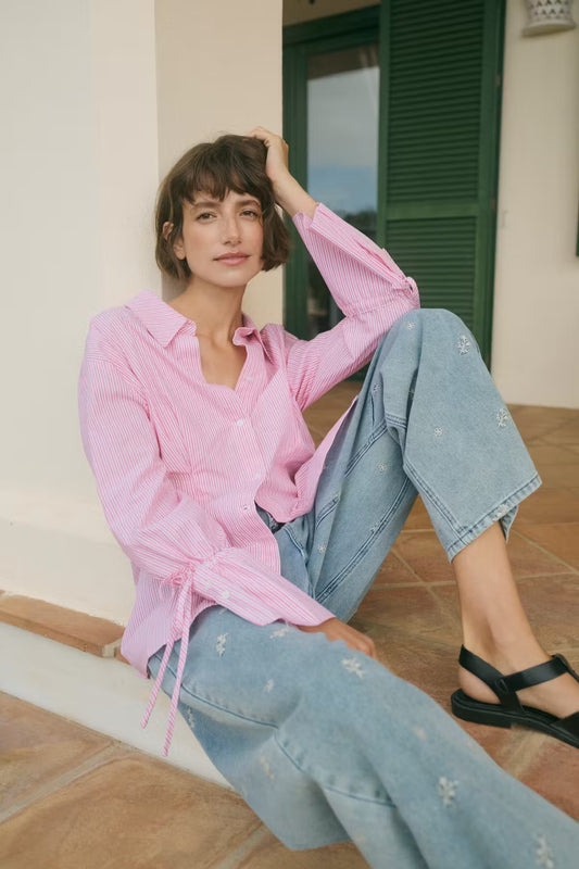 Mimi Long Sleeve Pink Stripe Shirt