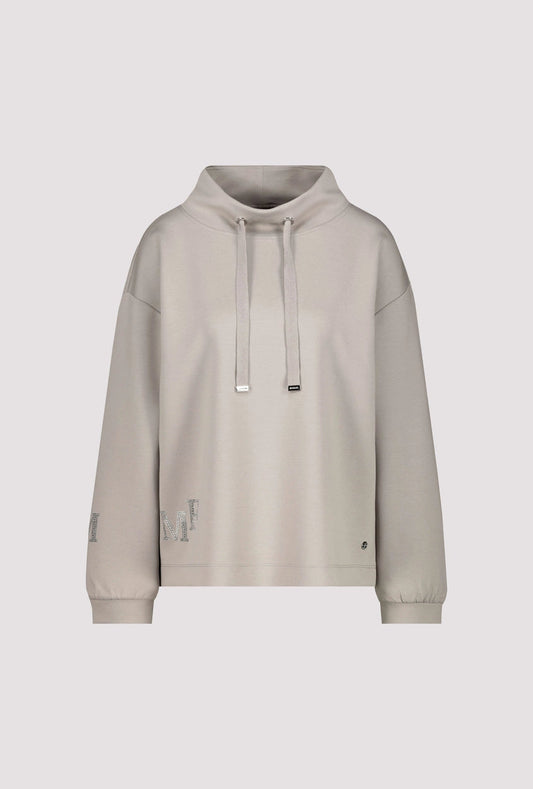 Sweatshirt with crystals greige 144