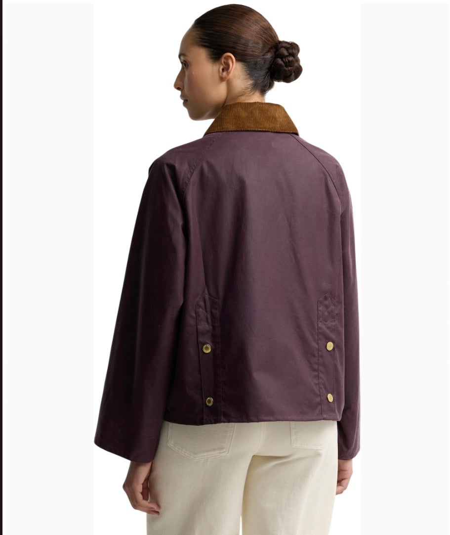 Cottingham Wax Bordeaux Jacket Tartan Collar