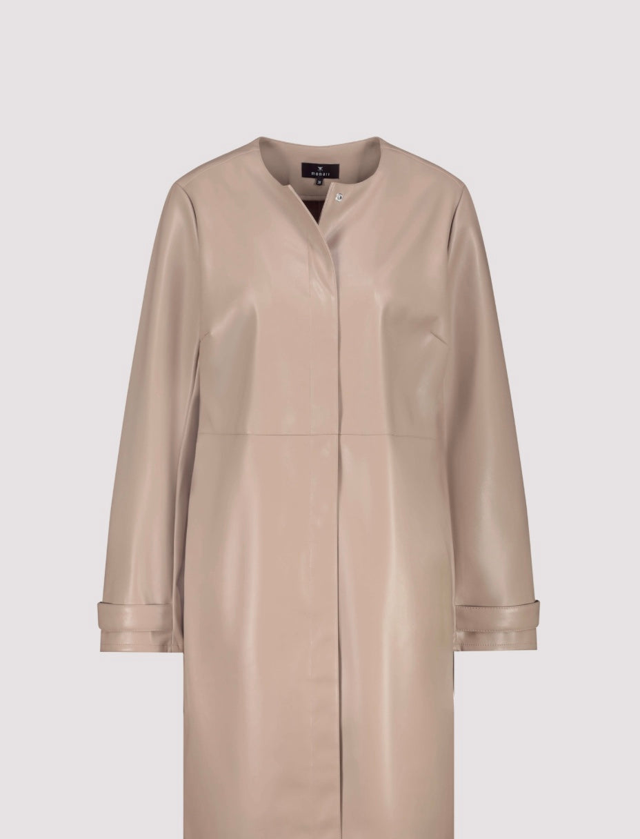 Faux Leather Coat Truffle 771