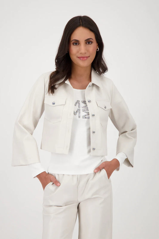 Leather effect jacket oat milk 760