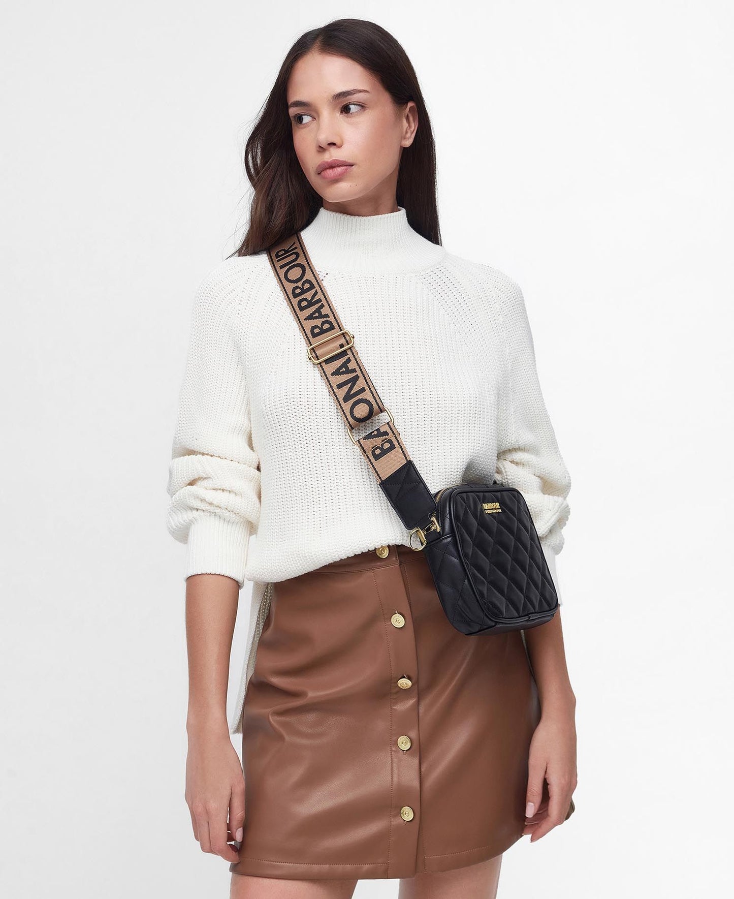 Sloane Quilted Crossbody Bag-Black