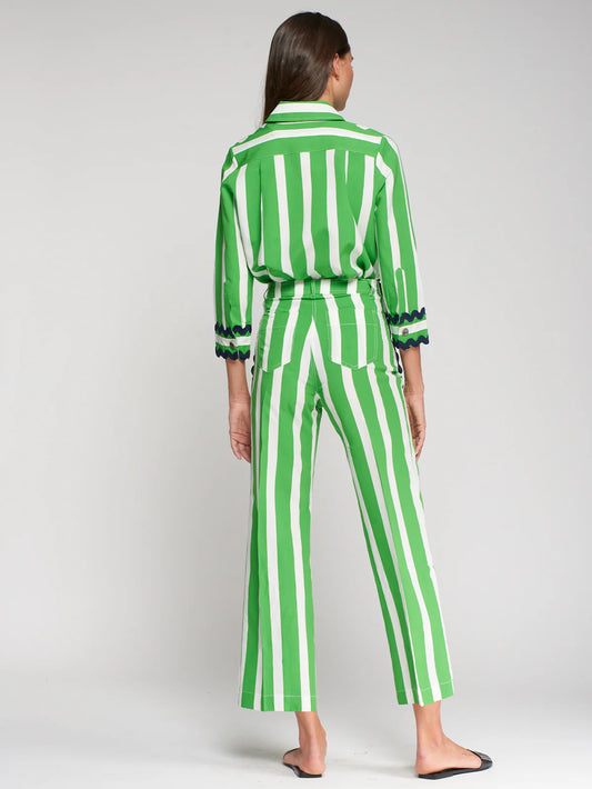 GREEN STRIPED PANTS