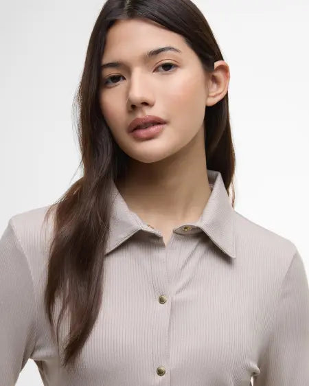 Chole ribbed top beige