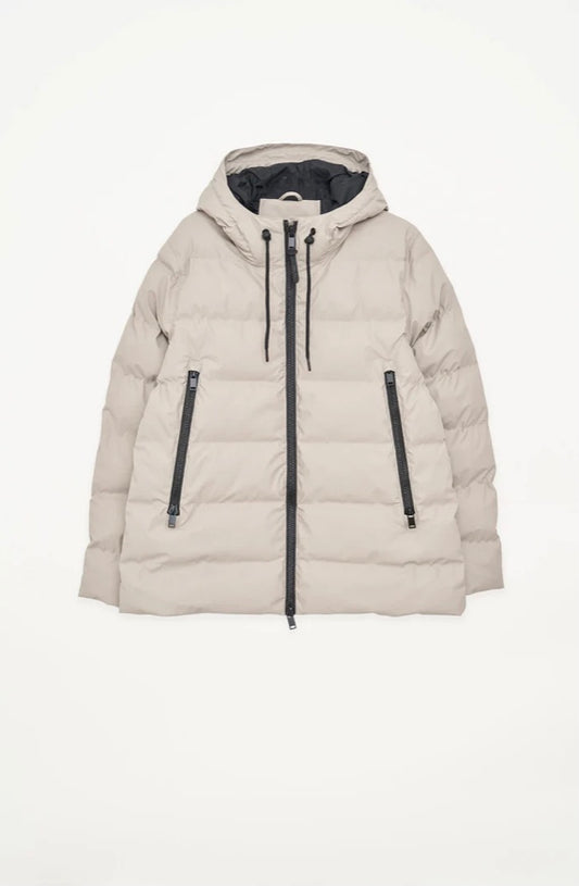 Nieve Stone Grey Short Puffa Jacket