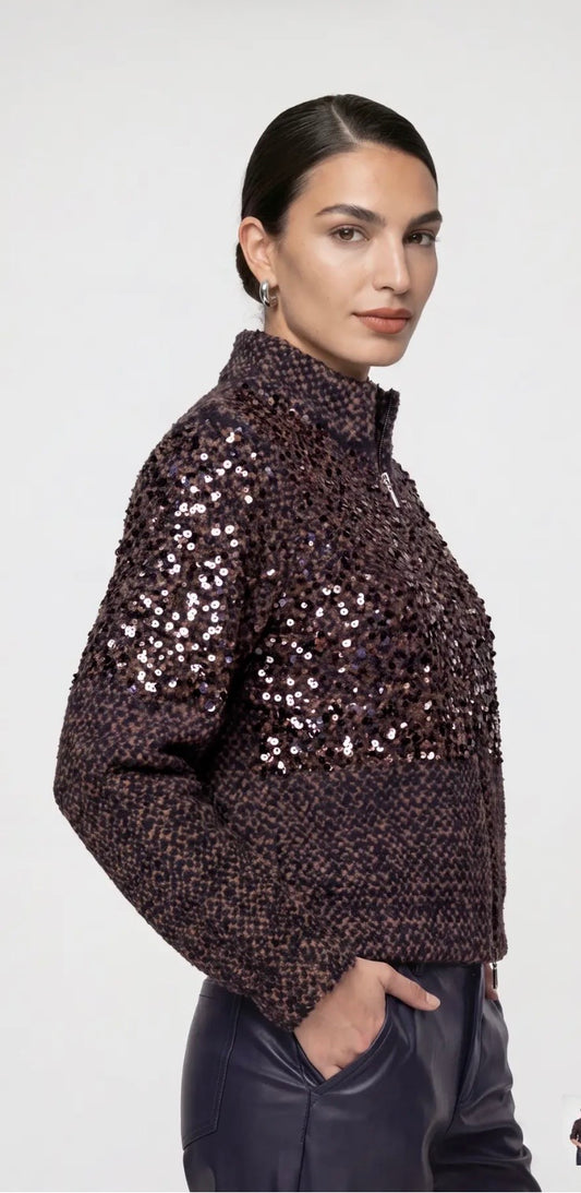 Brown/chocolate Sequin Cardigan 408