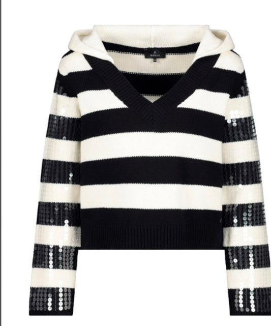 Sequin sleeve hood top (Size UK 14)