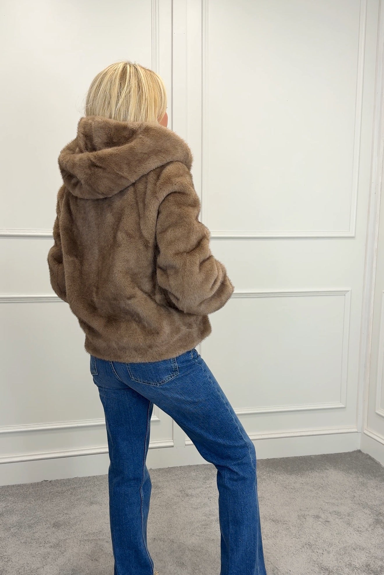 Reversible faux fur jacket