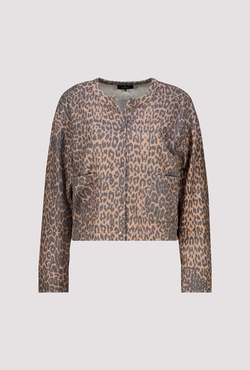 Leopard Cardigan Round Neck 836