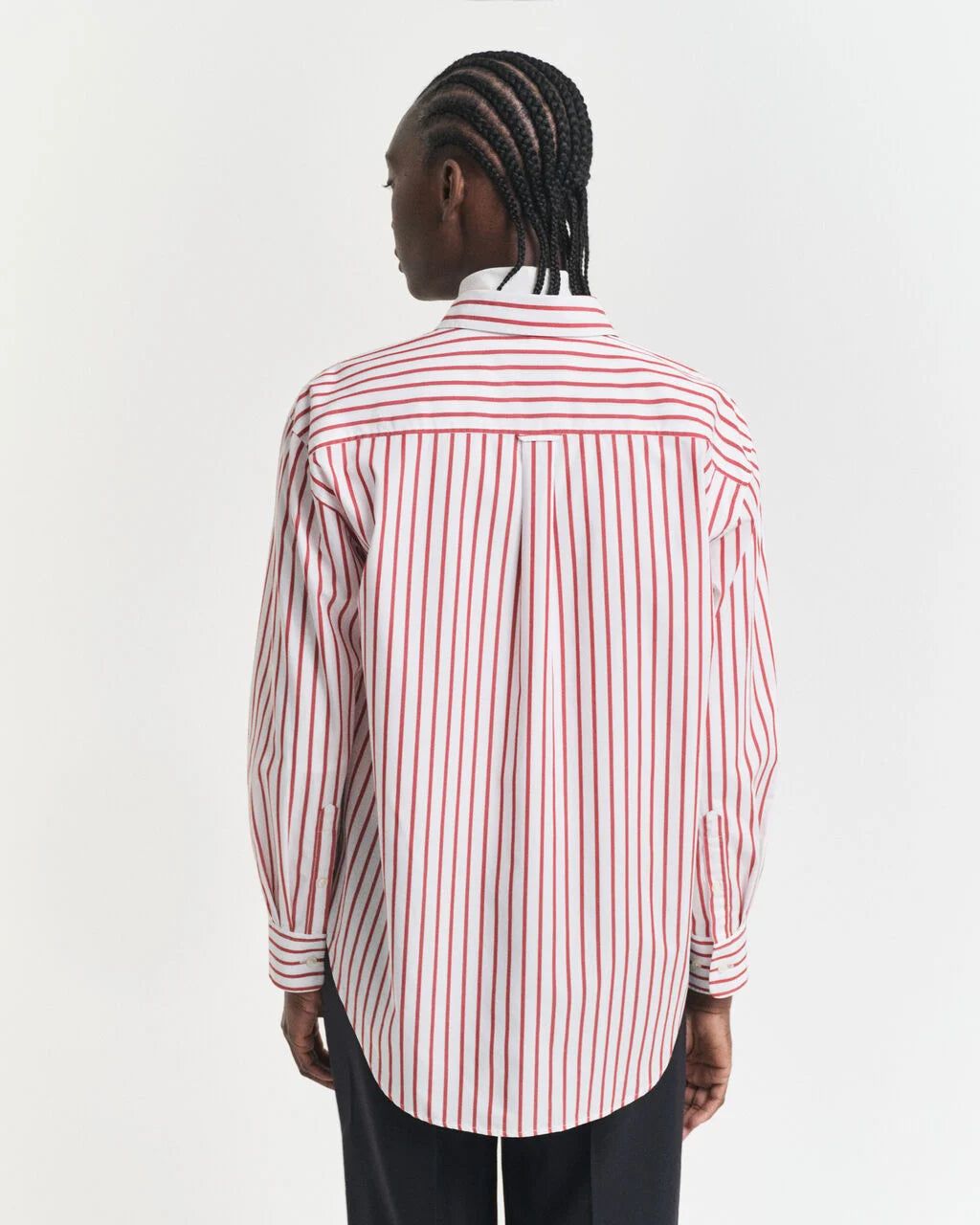Relaxed Fit Classic Striped Poplin Shirt -modern rust