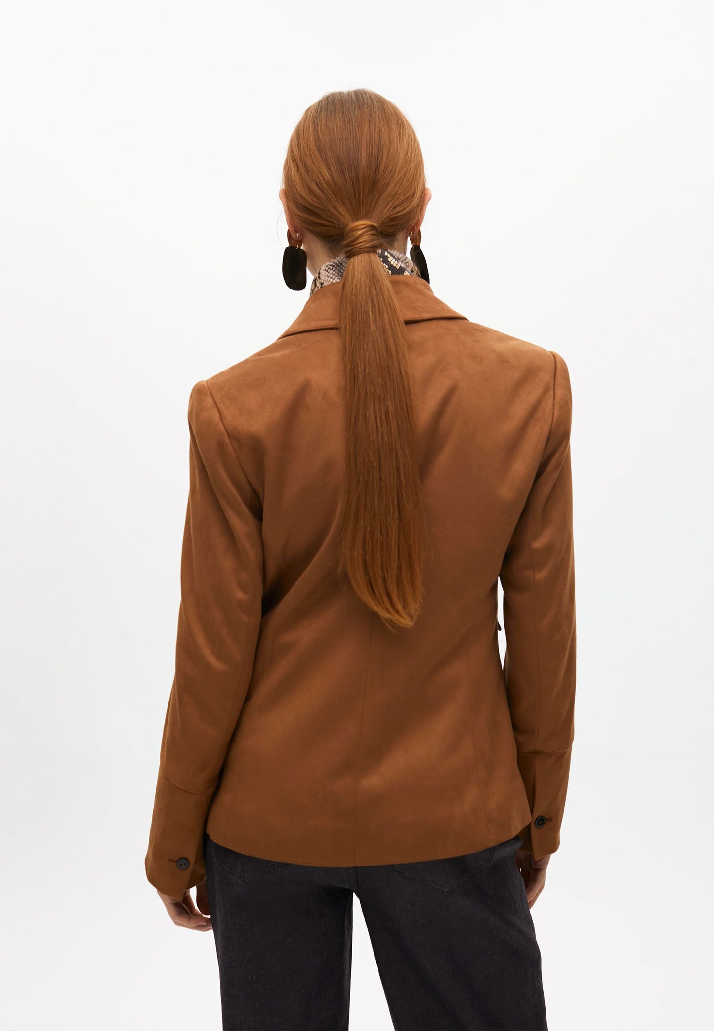 Snake print suede jacket