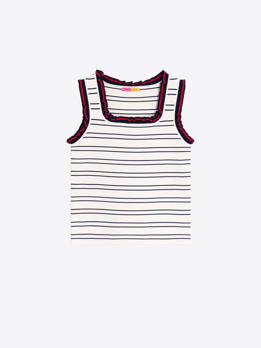 TOP WHITE STRIPED POINT