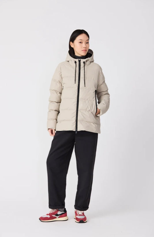 Nieve Stone Grey Short Puffa Jacket