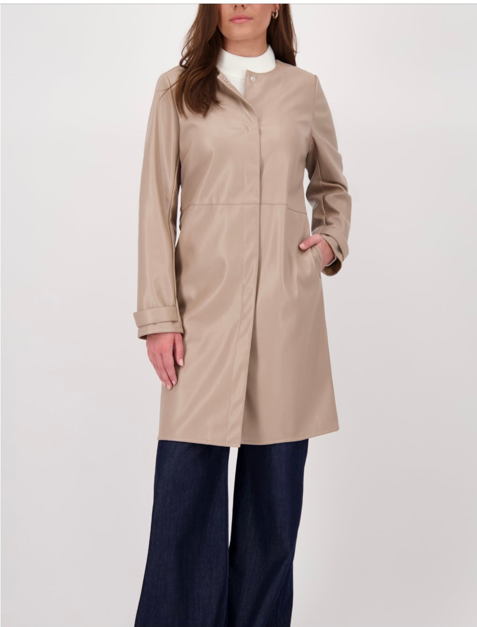 Faux Leather Coat Truffle 771