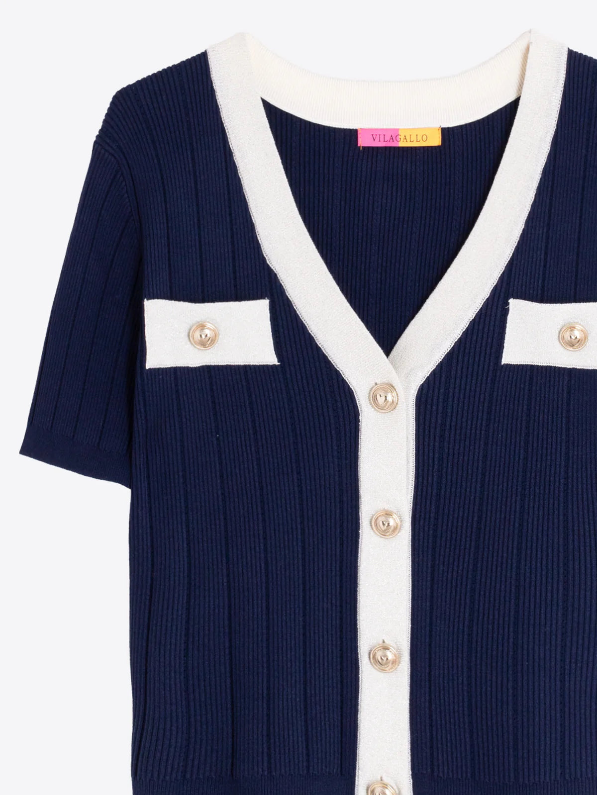 NAVY BLUE SHORT SLEEVE CARDIGAN