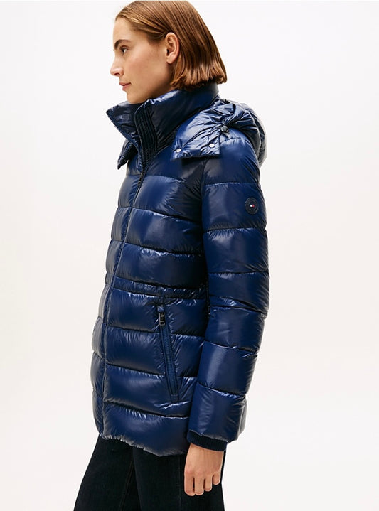 Navy gloss short coat