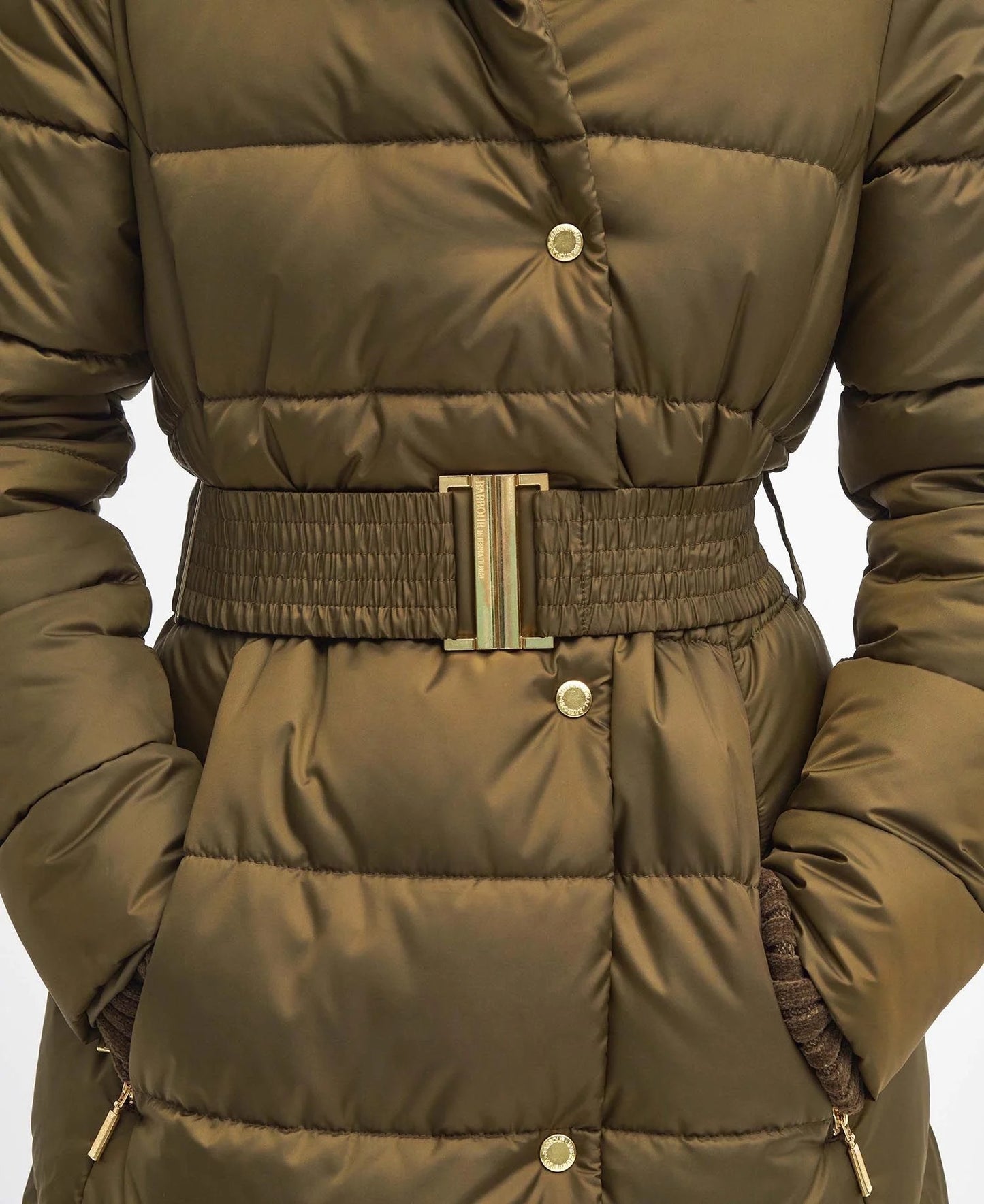 Track Line Quilted Jacket- Empire Green (Size UK 16)