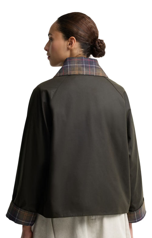 Tartan Collar Wax Spey Jacket Classic Olive 71