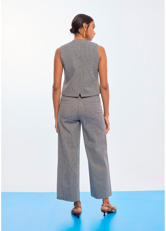 LolaSTRIPED TWILL VEST 207