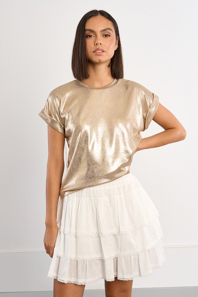 GOLD T-SHIRT, METALLIC EFFECT
