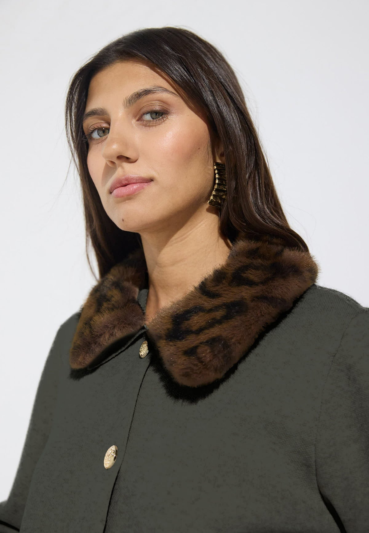 Leopard Green knit jacket