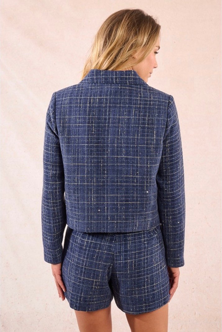 Molly ladies denim blue woven jacket
