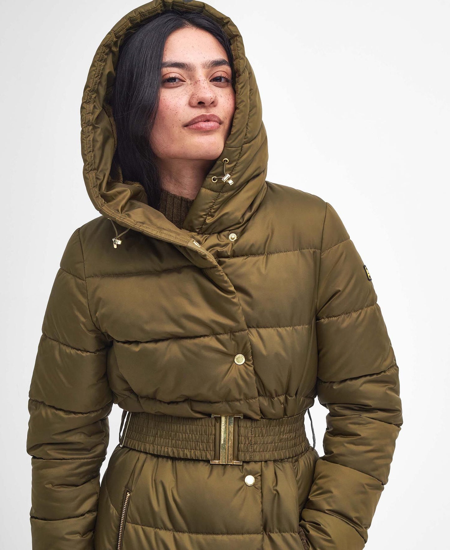 Track Line Quilted Jacket- Empire Green (Size UK 16)