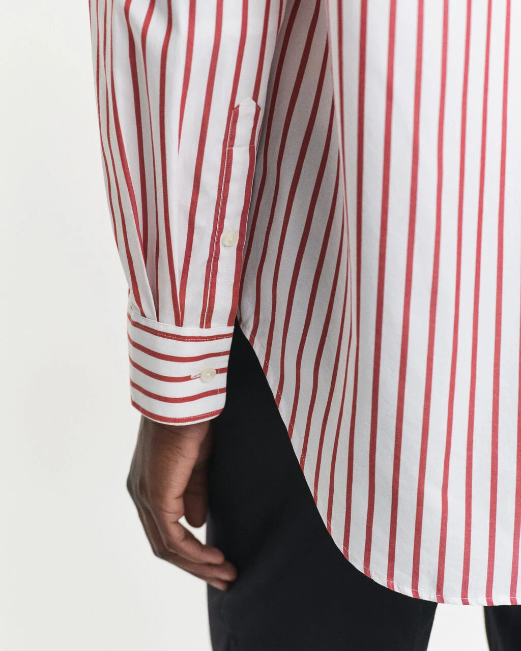 Relaxed Fit Classic Striped Poplin Shirt -modern rust