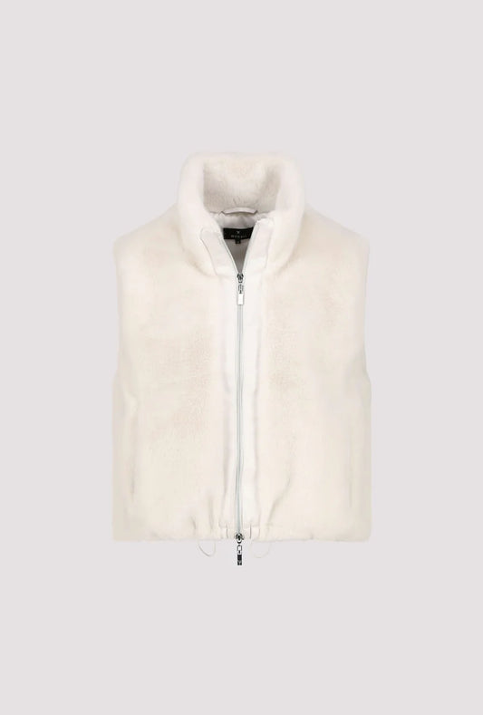 Fake fur waistcoat oat milk 132