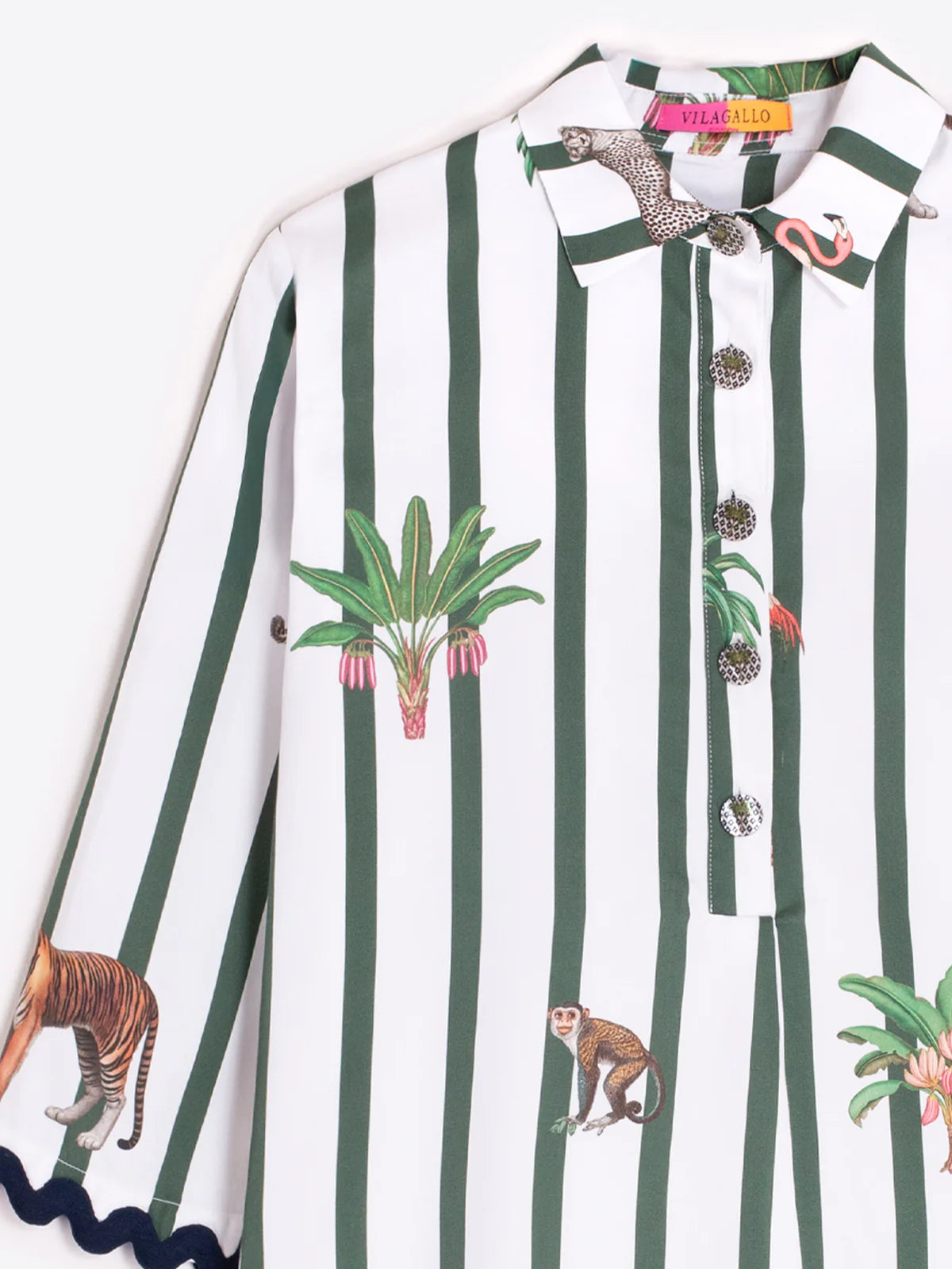 SHORT GREEN STRIPED SAFARI DRESS