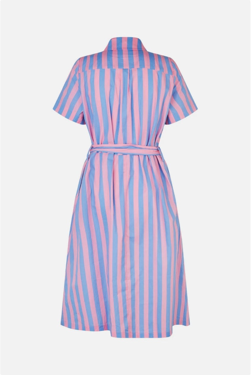 Tulle pink/blue stripe midi dress 154