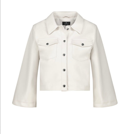 Leather effect jacket oat milk 760