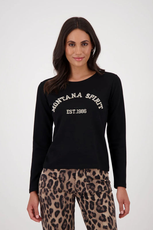Black sweatshirt Crystal writing 059