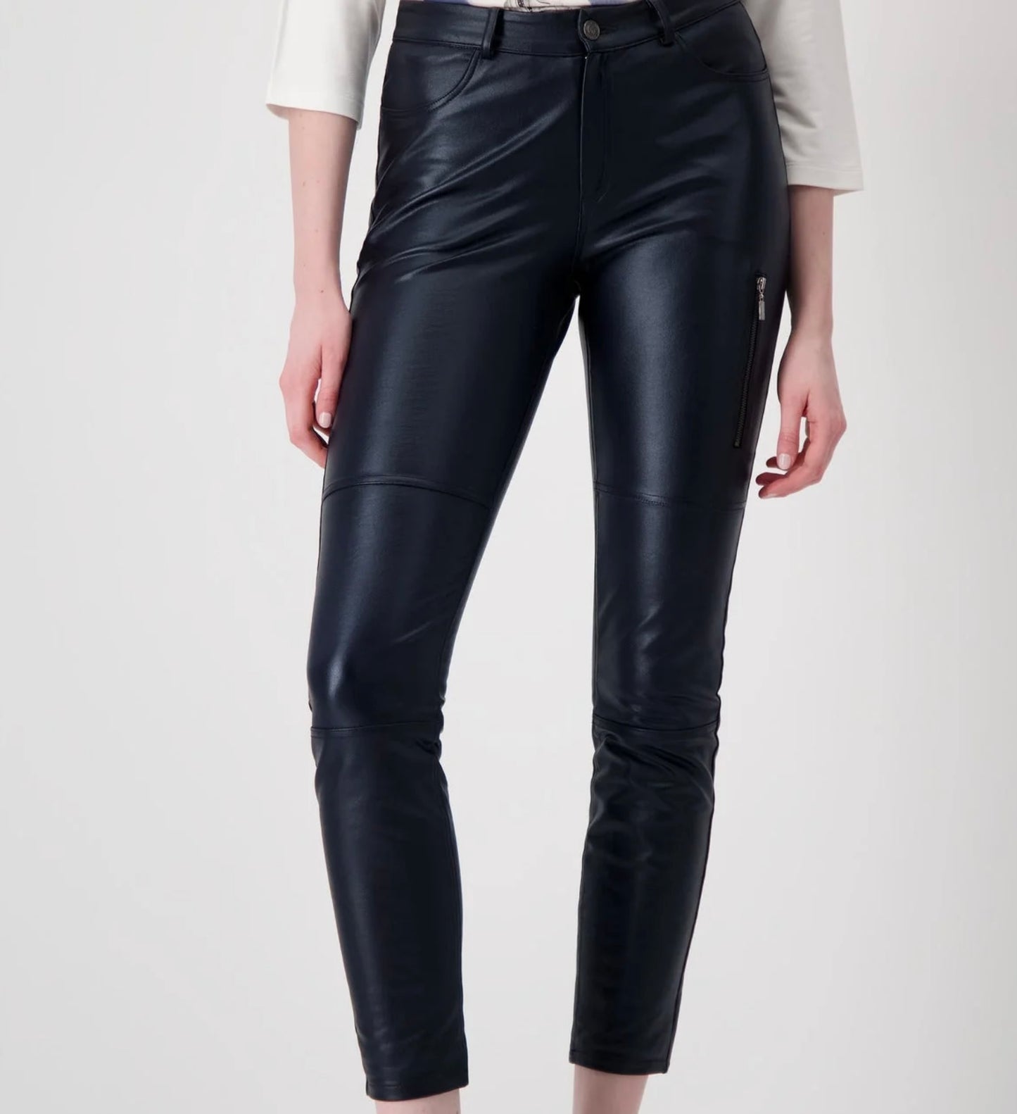 Black faux leather trouser Monari