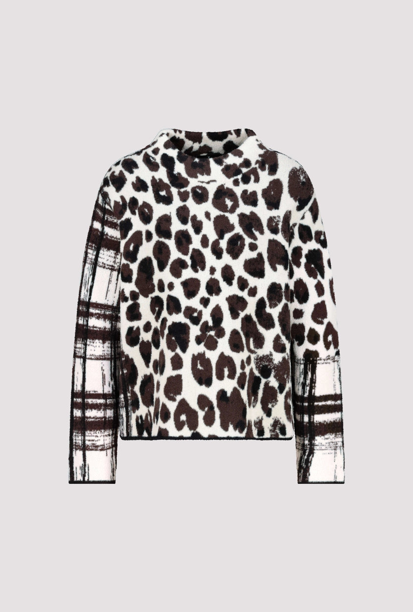 MIXED PRINT SWEATER - BLACK PATTERN 496