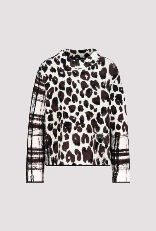MIXED PRINT SWEATER - BLACK PATTERN 496