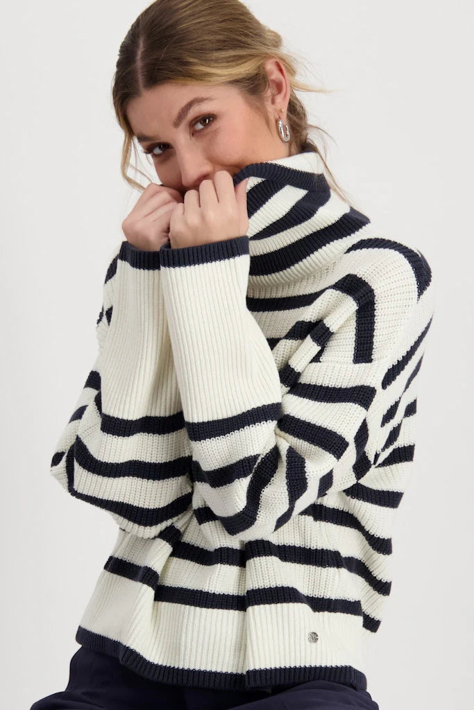 Roll Neck Knit Stripe (Size UK 16)