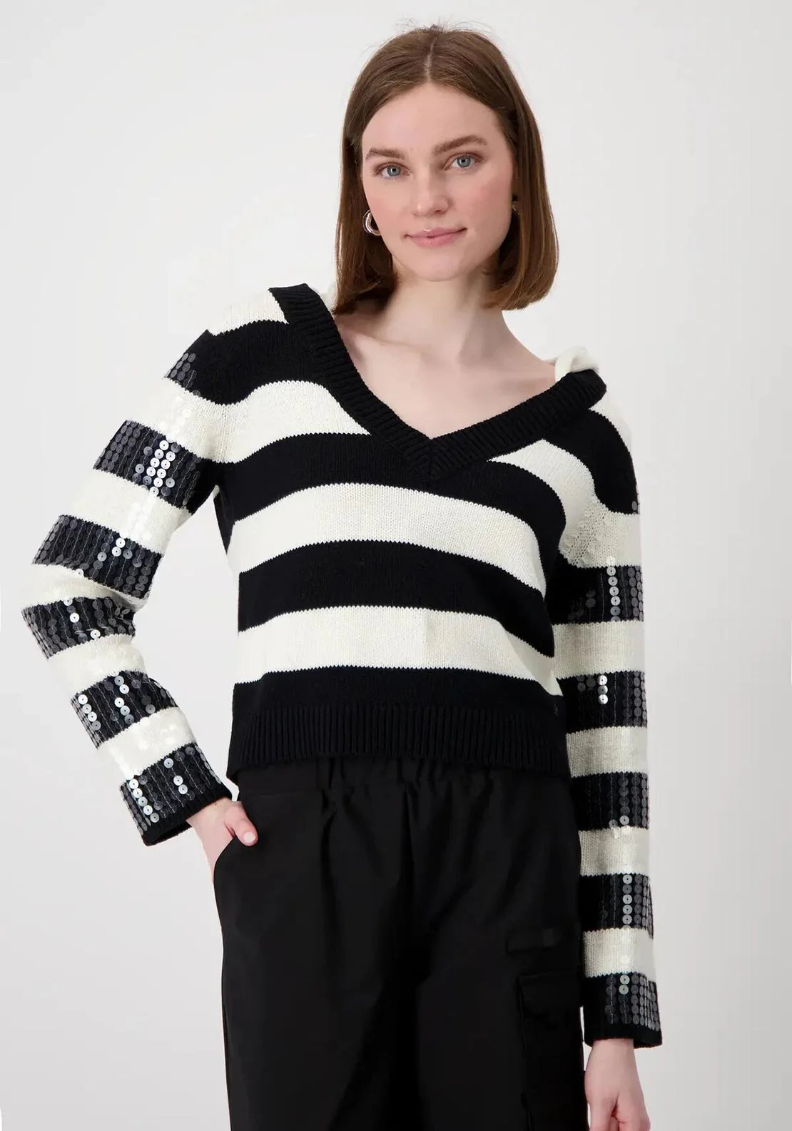 Sequin sleeve hood top (Size UK 14)