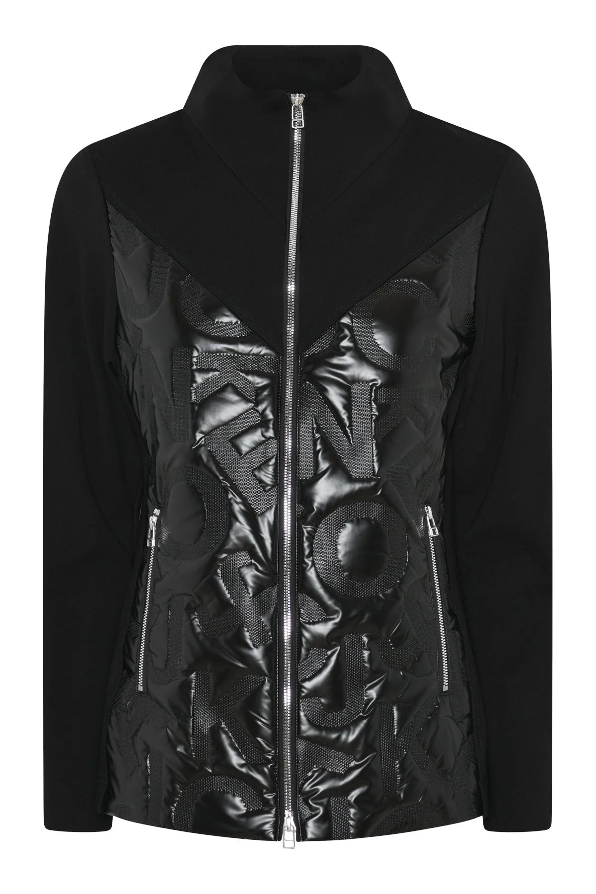 Black jacket quilted panel front