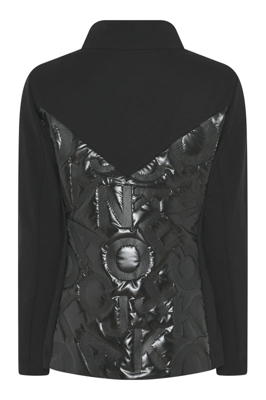 Black jacket quilted panel front
