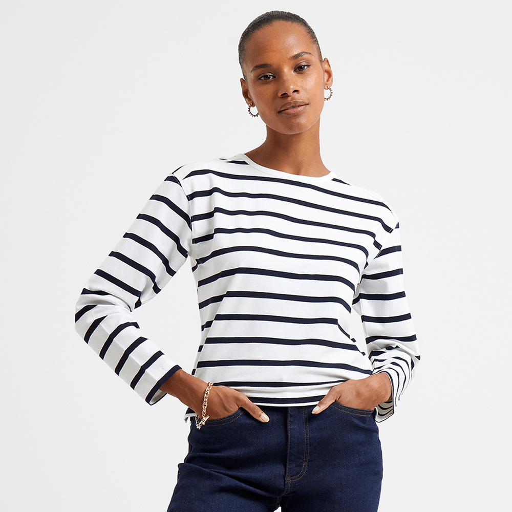 Rallie Stripe -White/ Navy