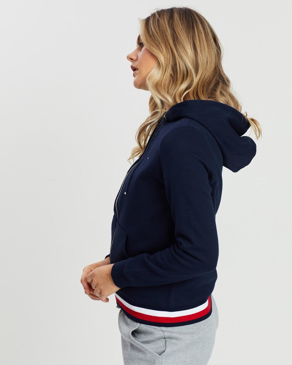 Heritage zip-through hoodie - navy