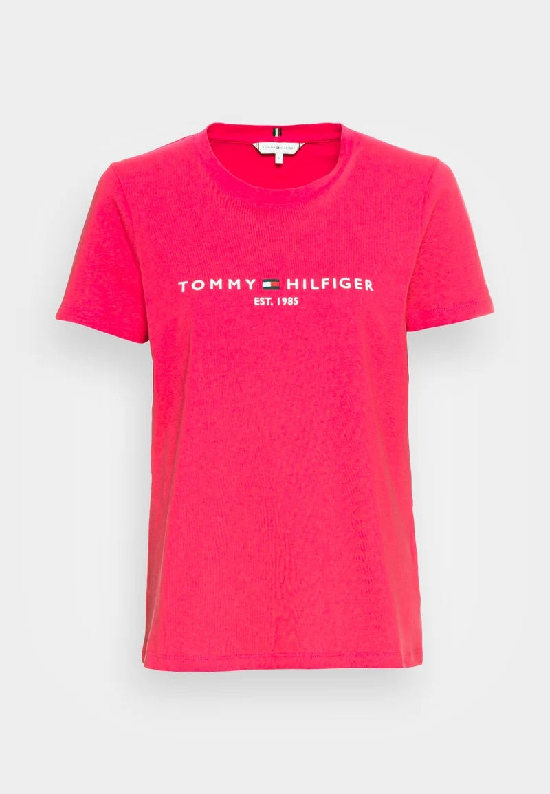 TOMMY HILFIGER T-SHIRT REGULAR CON LOGO Donna Pink Splendor