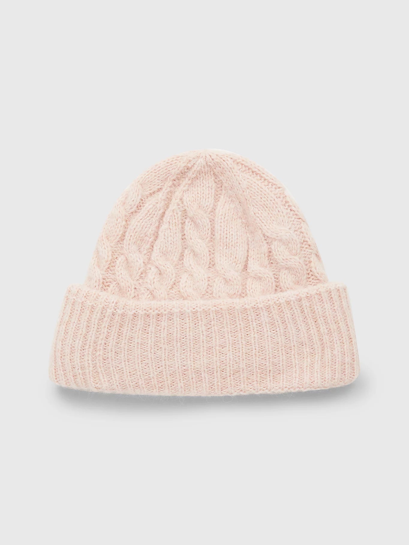 Cable Monogram Beanie-Pink