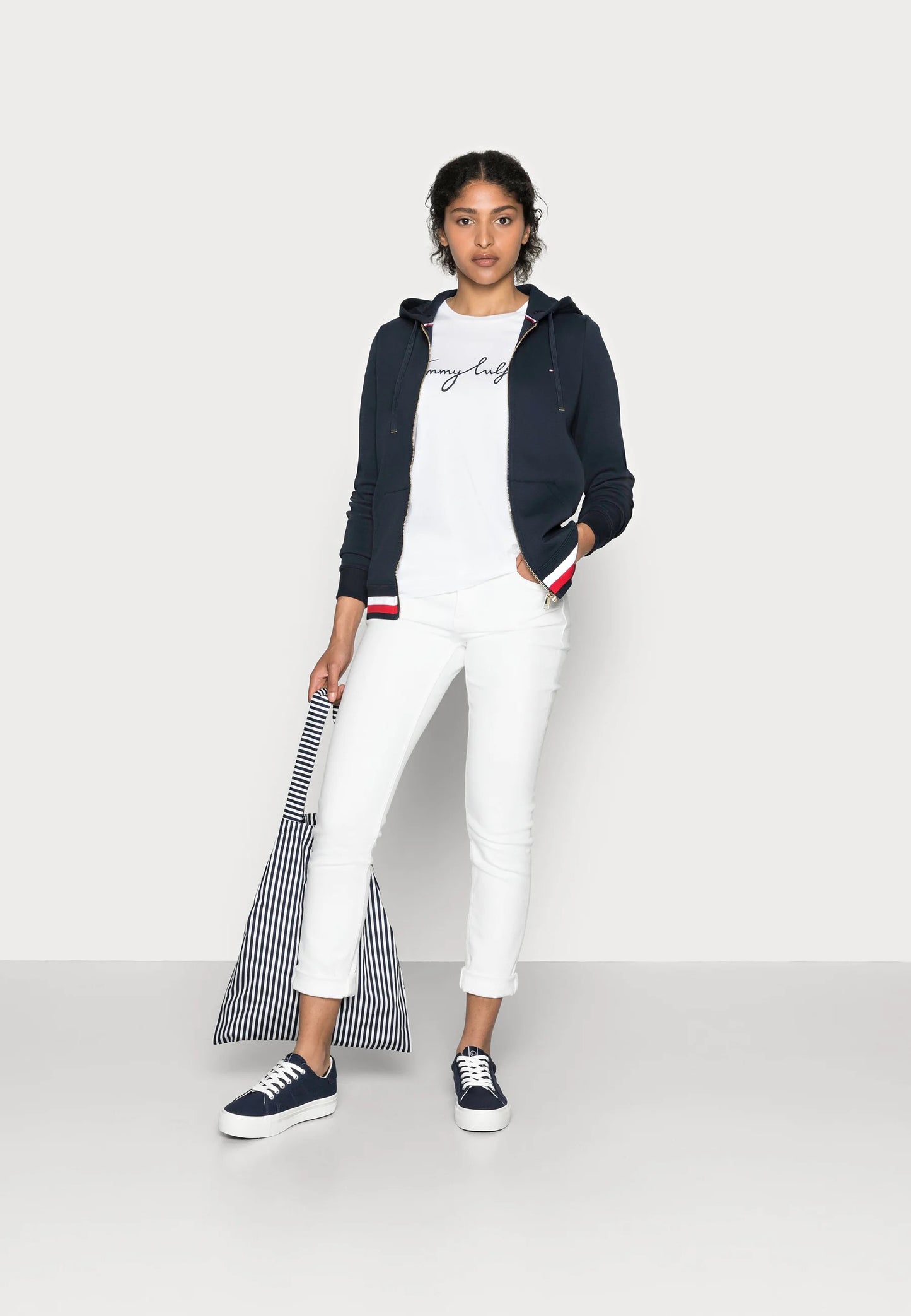 Heritage zip-through hoodie - navy