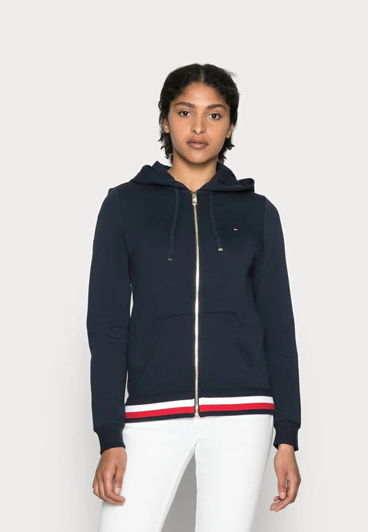 Heritage zip-through hoodie - navy