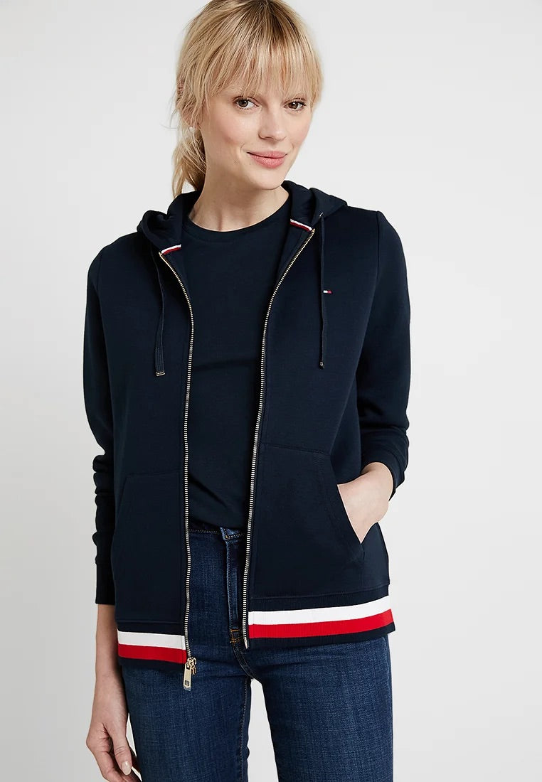 Heritage zip-through hoodie - navy
